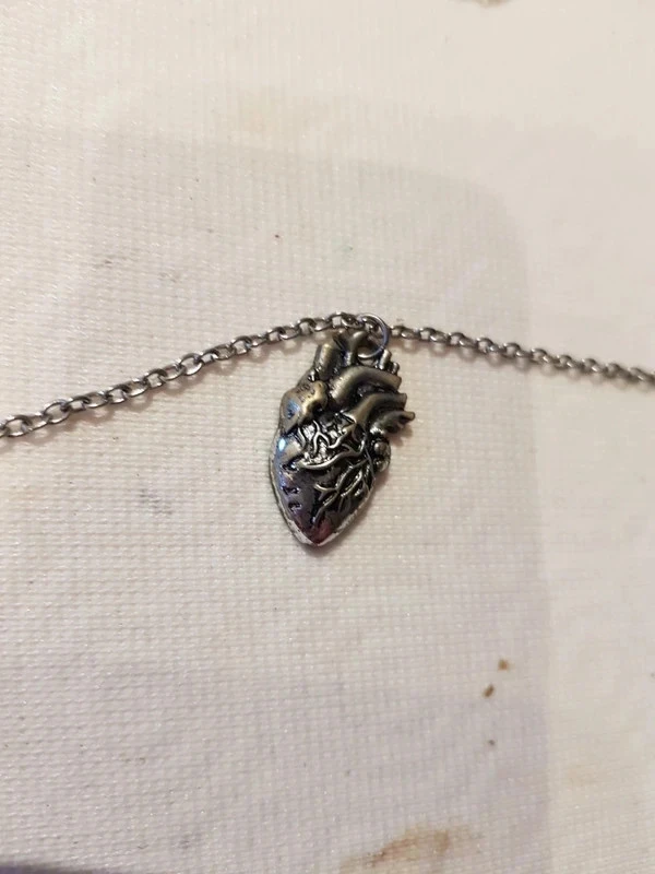 Verzilverde ketting met hart hanger – photo 3